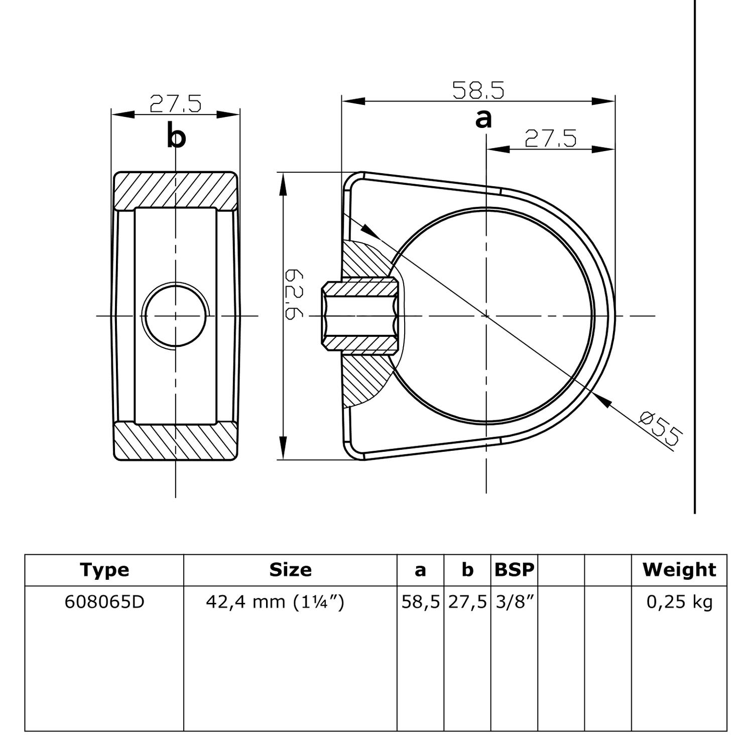 Doos Ondersteuningsring -D / 42,4 mm (85 stuks)